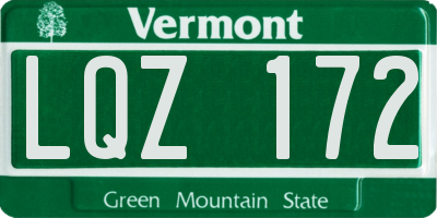 VT license plate LQZ172