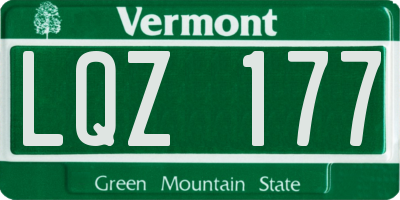 VT license plate LQZ177