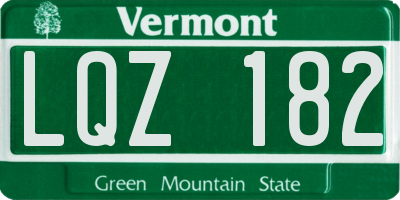 VT license plate LQZ182