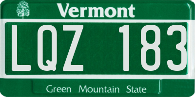 VT license plate LQZ183