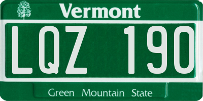 VT license plate LQZ190