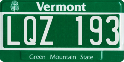 VT license plate LQZ193