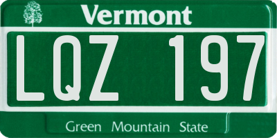VT license plate LQZ197