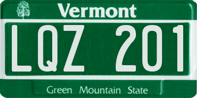 VT license plate LQZ201