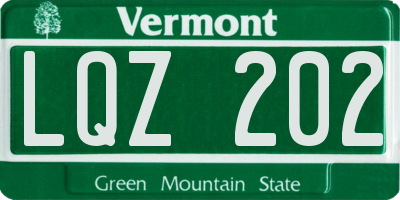 VT license plate LQZ202