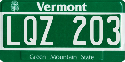VT license plate LQZ203