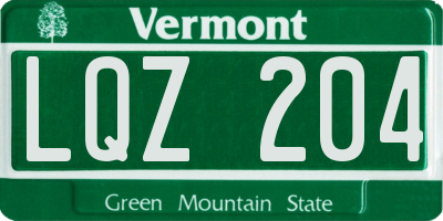 VT license plate LQZ204