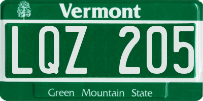 VT license plate LQZ205