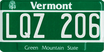 VT license plate LQZ206