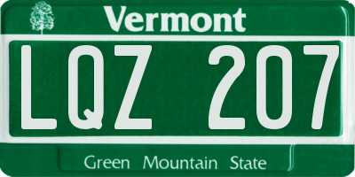 VT license plate LQZ207