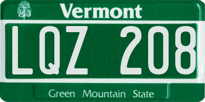 VT license plate LQZ208