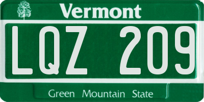 VT license plate LQZ209