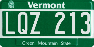 VT license plate LQZ213