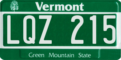 VT license plate LQZ215