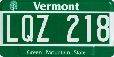 VT license plate LQZ218