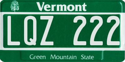 VT license plate LQZ222