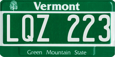 VT license plate LQZ223