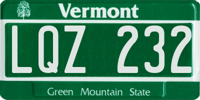 VT license plate LQZ232