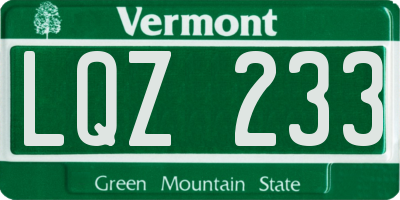 VT license plate LQZ233