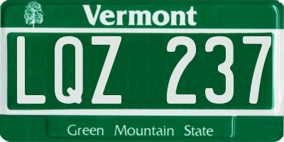 VT license plate LQZ237