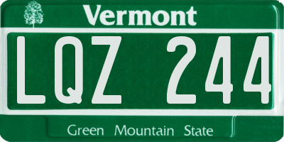 VT license plate LQZ244