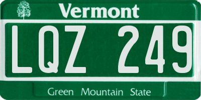 VT license plate LQZ249