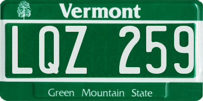 VT license plate LQZ259