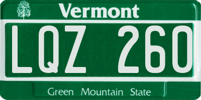 VT license plate LQZ260