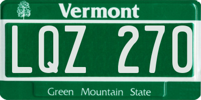 VT license plate LQZ270