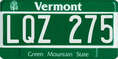 VT license plate LQZ275
