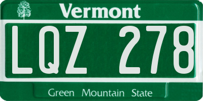 VT license plate LQZ278