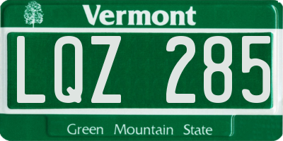 VT license plate LQZ285