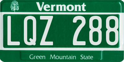 VT license plate LQZ288