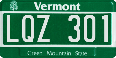 VT license plate LQZ301
