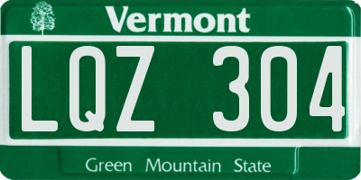 VT license plate LQZ304