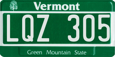 VT license plate LQZ305