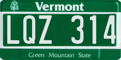 VT license plate LQZ314