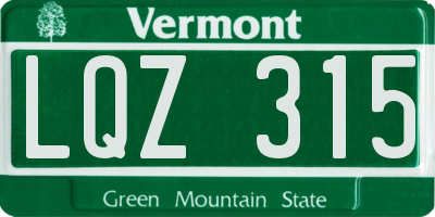 VT license plate LQZ315