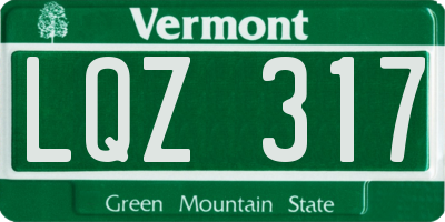 VT license plate LQZ317