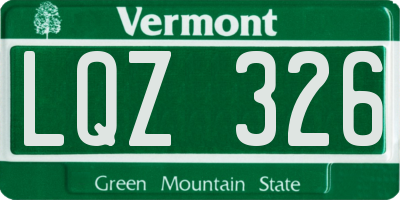 VT license plate LQZ326