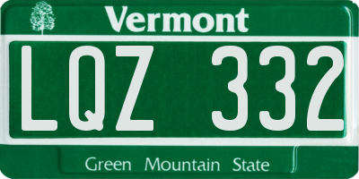 VT license plate LQZ332