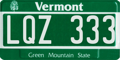 VT license plate LQZ333
