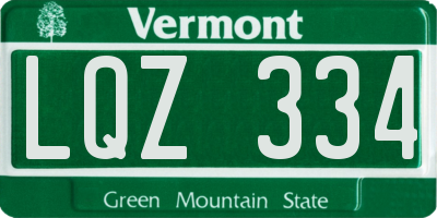 VT license plate LQZ334