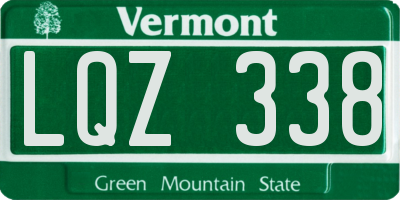 VT license plate LQZ338