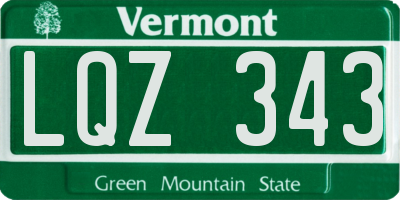 VT license plate LQZ343