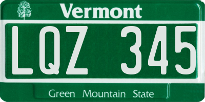 VT license plate LQZ345