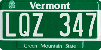 VT license plate LQZ347
