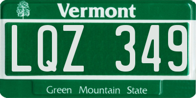 VT license plate LQZ349