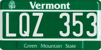 VT license plate LQZ353