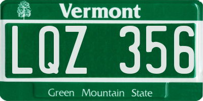 VT license plate LQZ356
